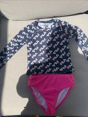 FILA Girls 2 Piece Swimsuit Set Size 7 Bikini Bottom